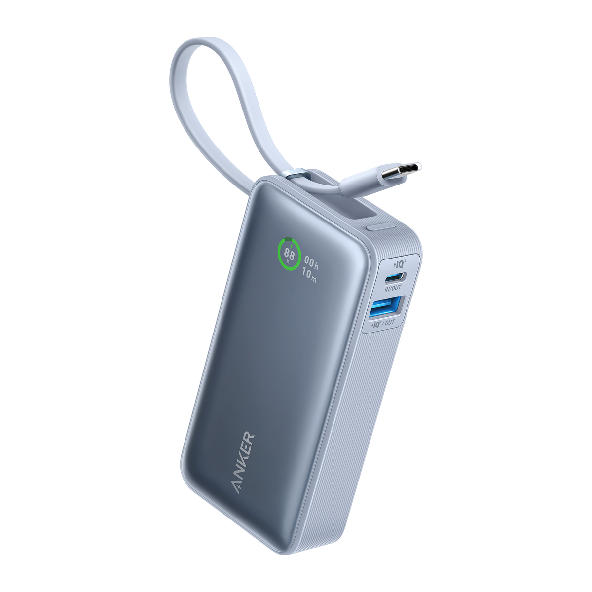 Pocket Power Bank — 30W Fast Charge, Built-In USB-C Cable, 10,000mAh