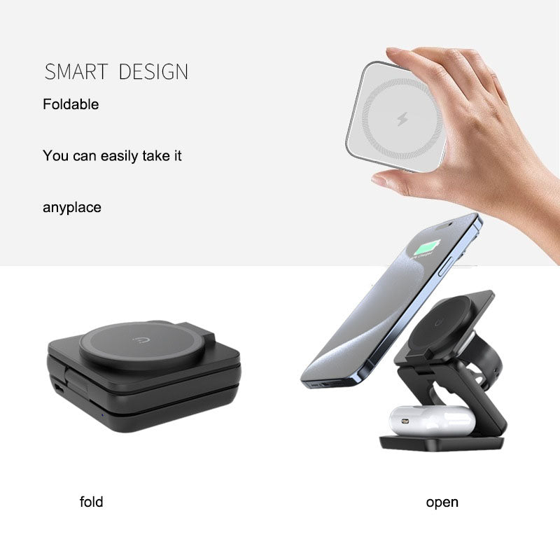 3-in-1 Foldable Magnetic Wireless Charging Dock