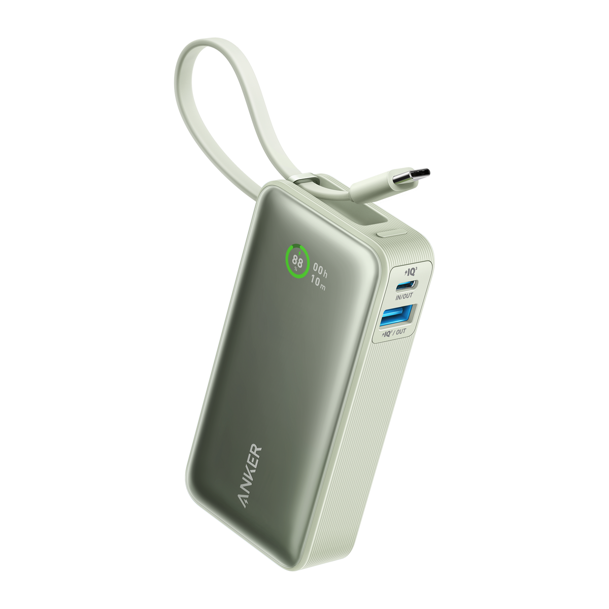 Pocket Power Bank — 30W Fast Charge, Built-In USB-C Cable, 10,000mAh