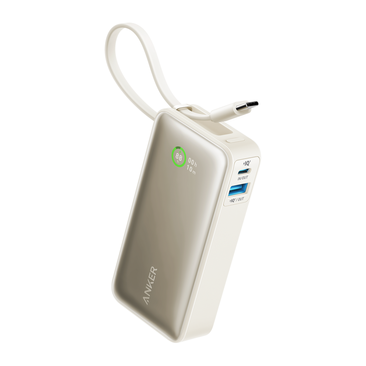 Pocket Power Bank — 30W Fast Charge, Built-In USB-C Cable, 10,000mAh