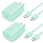 25W USB C Charger 2-Pack with 6FT Cable - PD3.0 Fast Charging
