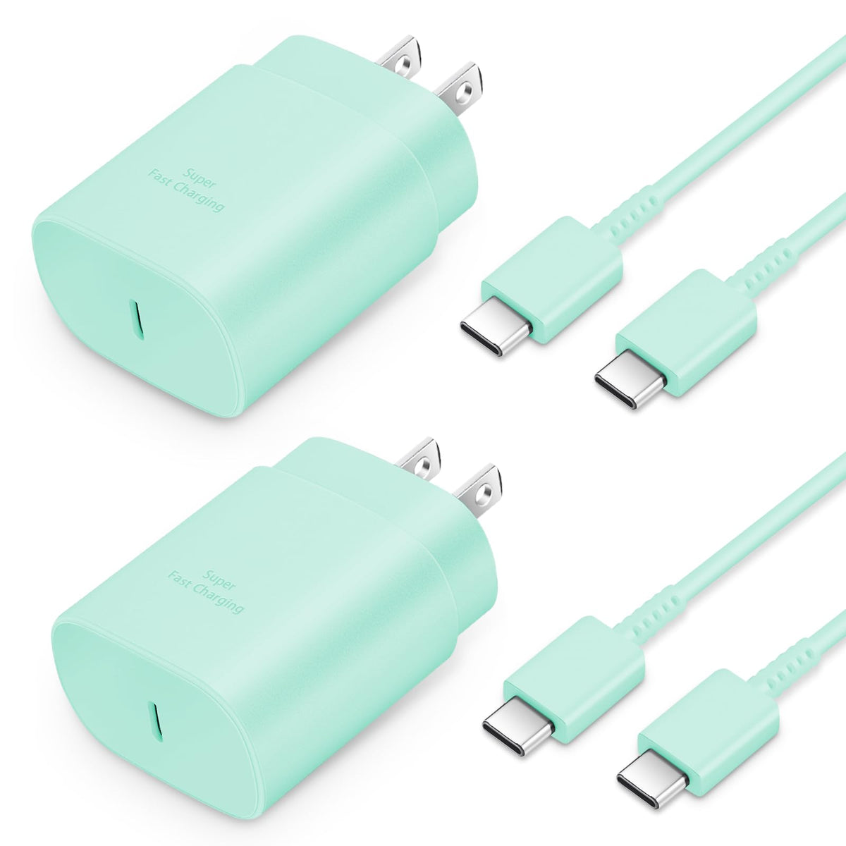 25W USB C Charger 2-Pack with 6FT Cable - PD3.0 Fast Charging