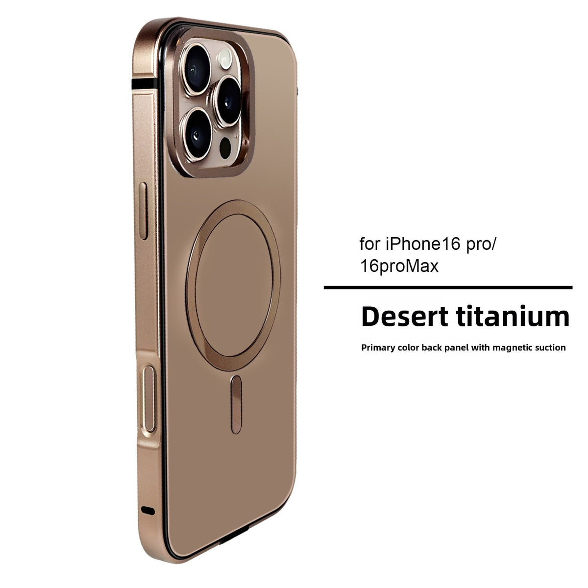 Metal Magnetic Phone Case for iPhone 16/15/17 Pro Slim Hard Shell