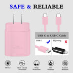 25W USB C Charger 2-Pack with 6FT Cable - PD3.0 Fast Charging