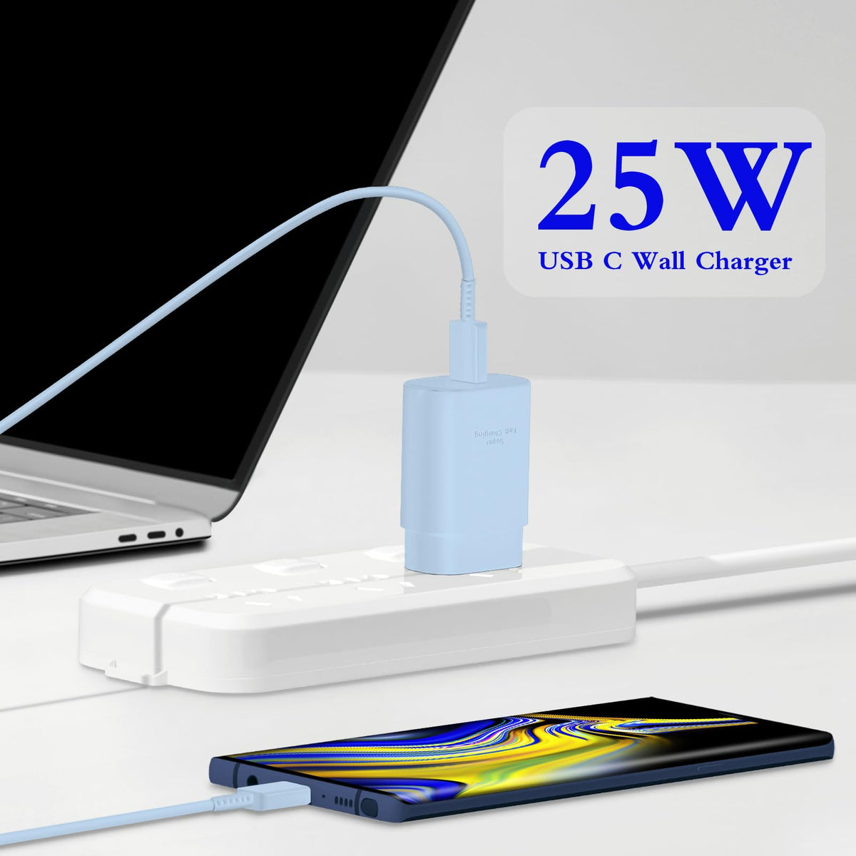 25W USB C Charger 2-Pack with 6FT Cable - PD3.0 Fast Charging