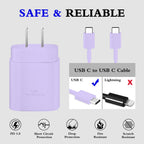 25W USB C Charger 2-Pack with 6FT Cable - PD3.0 Fast Charging