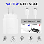 25W USB C Charger 2-Pack with 6FT Cable - PD3.0 Fast Charging