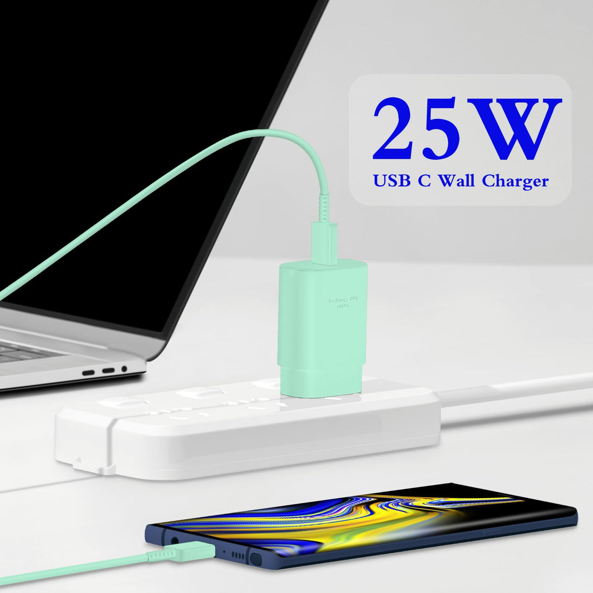 25W USB C Charger 2-Pack with 6FT Cable - PD3.0 Fast Charging
