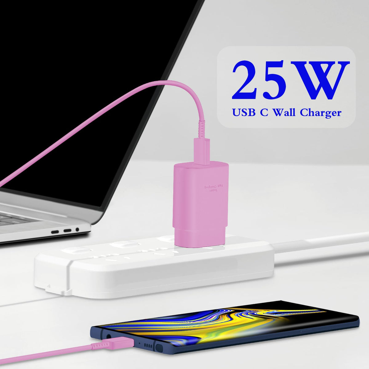 25W USB C Charger 2-Pack with 6FT Cable - PD3.0 Fast Charging