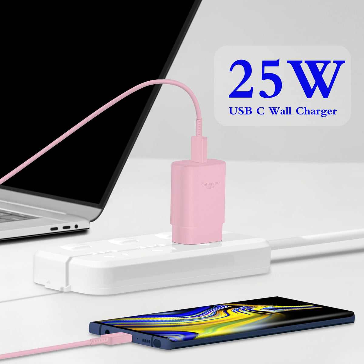 25W USB C Charger 2-Pack with 6FT Cable - PD3.0 Fast Charging