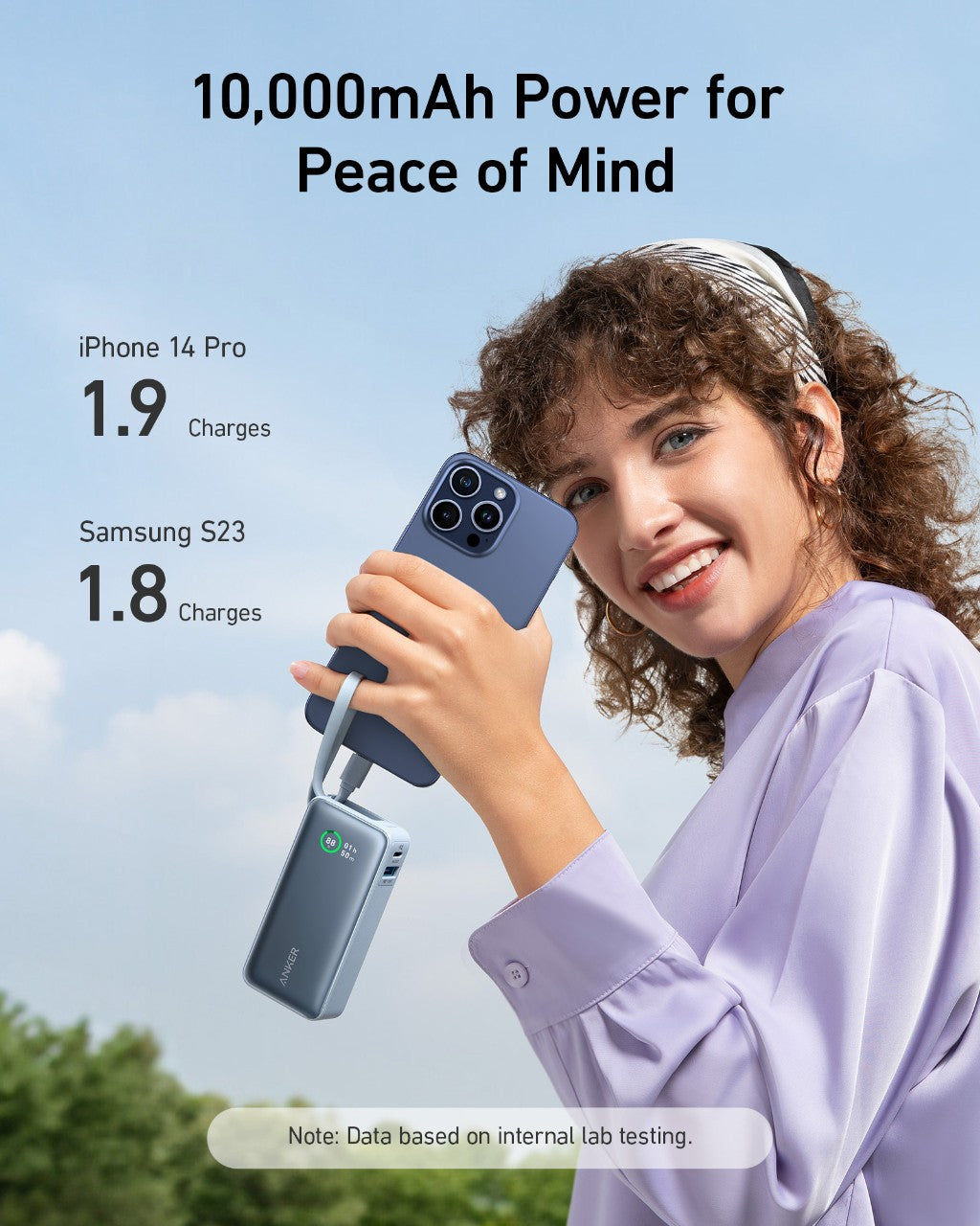 Pocket Power Bank — 30W Fast Charge, Built-In USB-C Cable, 10,000mAh