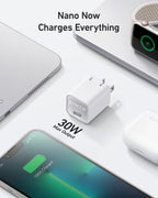 30W GaN Wall Charger — 70% Smaller, Charges iPhone, iPad & MacBook