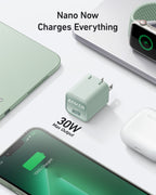 30W GaN Wall Charger — 70% Smaller, Charges iPhone, iPad & MacBook