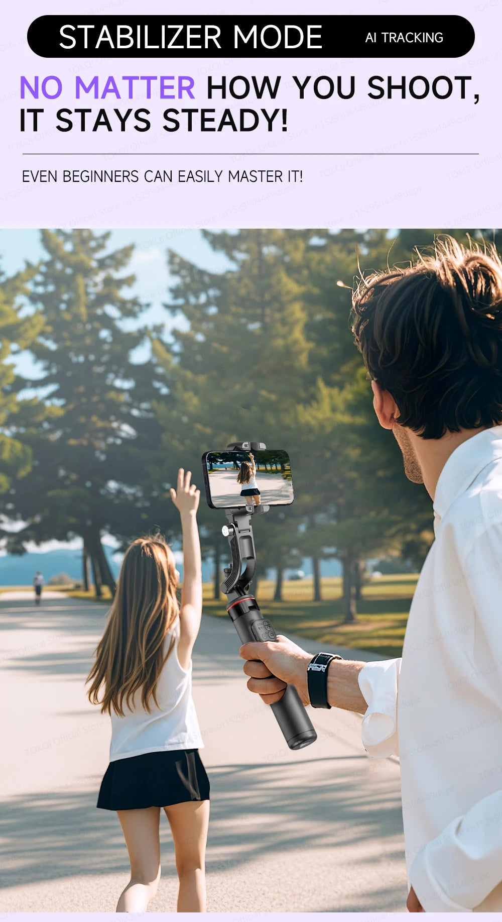 AITrack 360 Handheld Smartphone Gimbal Stabilizer