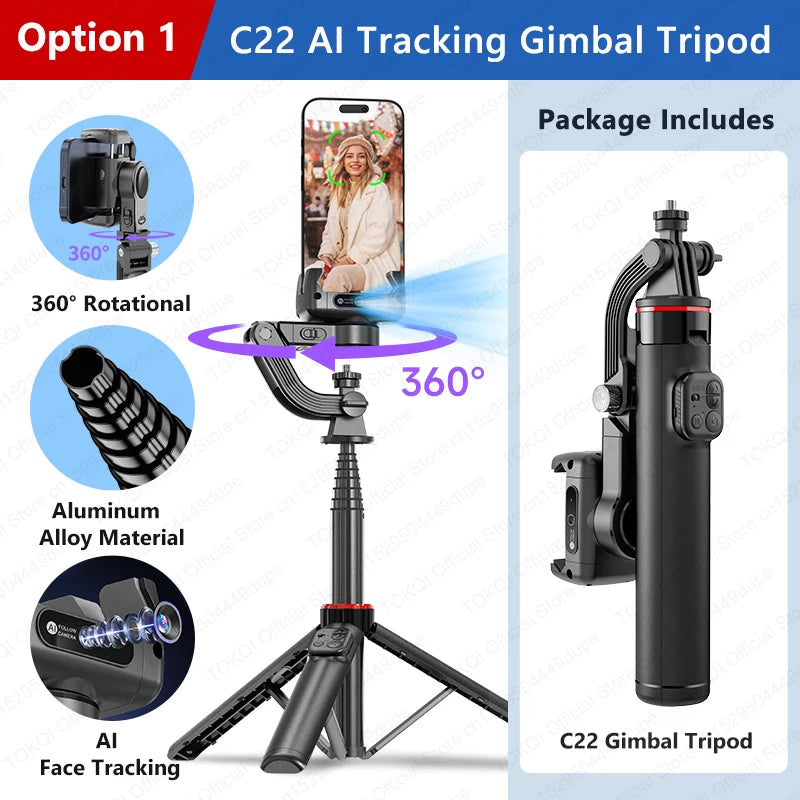 AITrack 360 Handheld Smartphone Gimbal Stabilizer