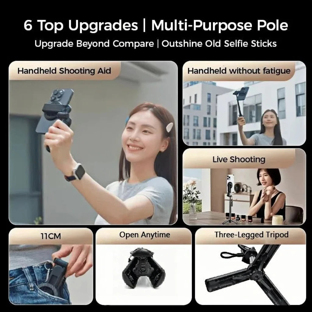 Magnetic Bluetooth Selfie Stick with Remote