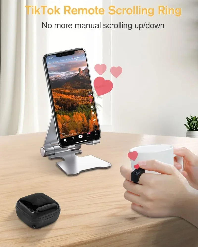 Bluetooth Remote Scrolling Ring for TikTok, Kindle & iOS
