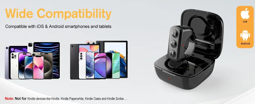 Bluetooth Remote Scrolling Ring for TikTok, Kindle & iOS