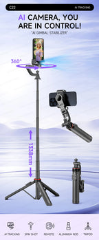 AITrack 360 Handheld Smartphone Gimbal Stabilizer