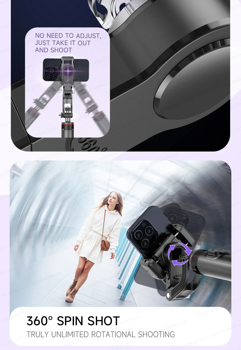 AITrack 360 Handheld Smartphone Gimbal Stabilizer