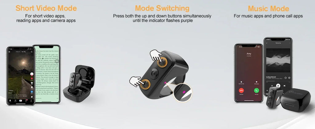 Bluetooth Remote Scrolling Ring for TikTok, Kindle & iOS