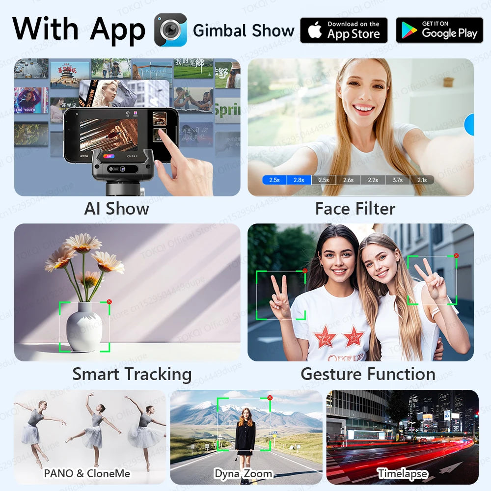 AITrack 360 Handheld Smartphone Gimbal Stabilizer