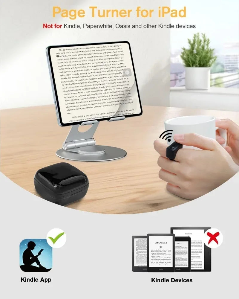 Bluetooth Remote Scrolling Ring for TikTok, Kindle & iOS