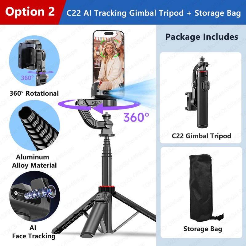 AITrack 360 Handheld Smartphone Gimbal Stabilizer