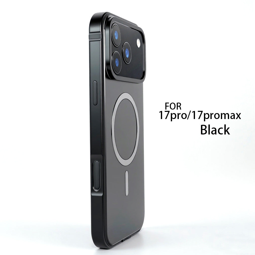 Metal Magnetic Phone Case for iPhone 16/15/17 Pro Slim Hard Shell